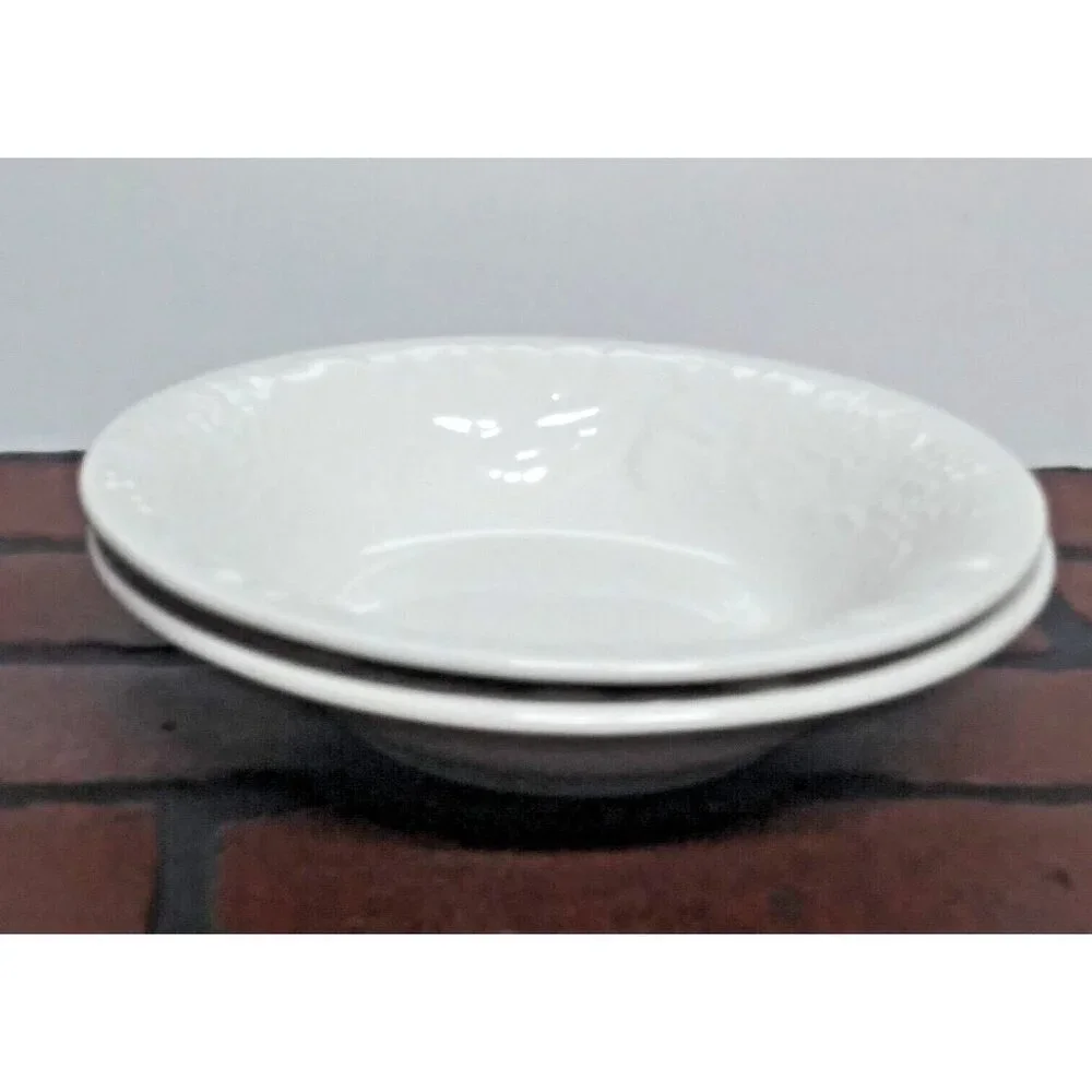 2 GIBSON Housewares pasta bowls Embossed FRUIT 8